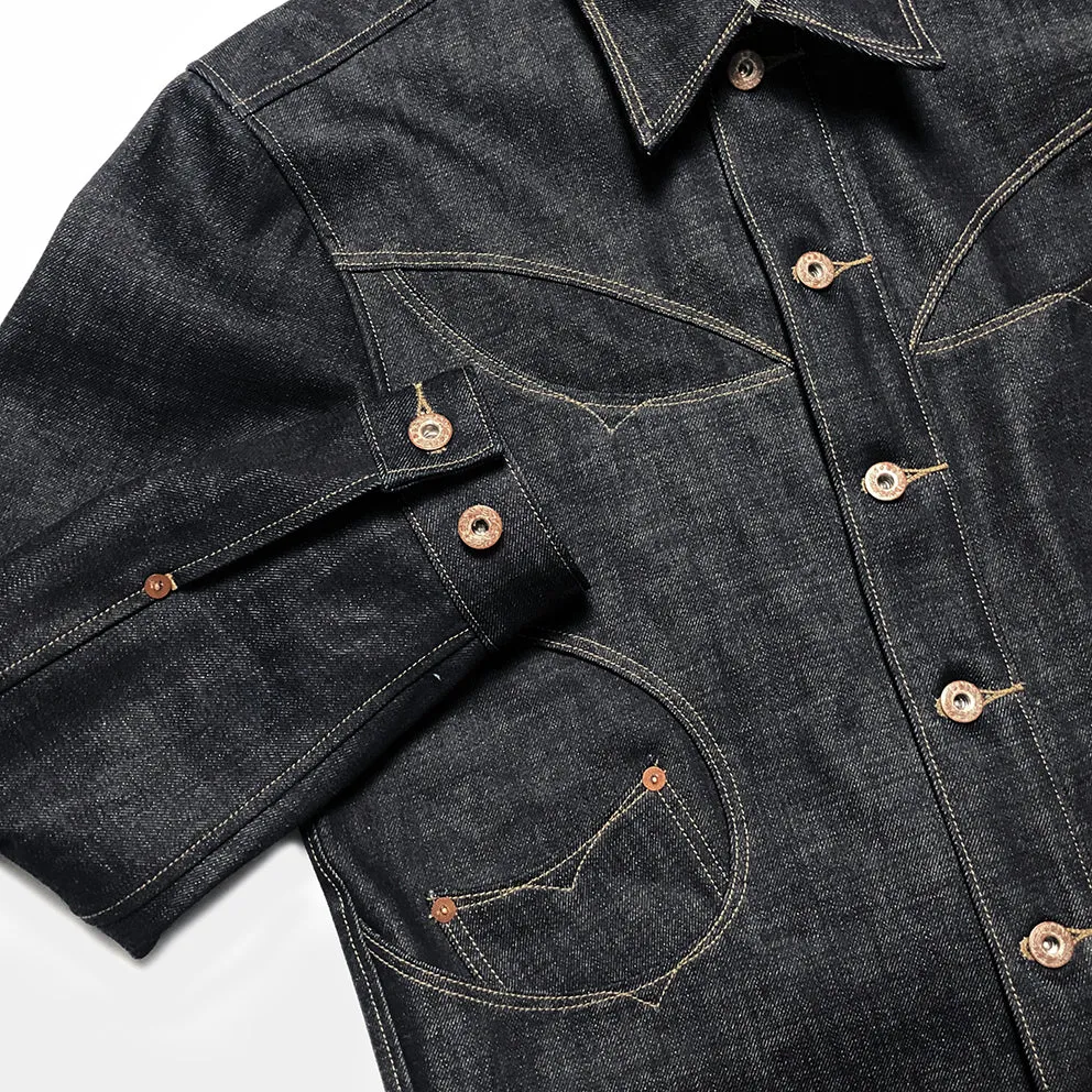 DDL 311R-JERICHO OV REGULAR FIT 6 POCKET TYPE 3 CONE MILLS ORGANIC COTTON DENIM JACKET-12.75oz-RAW INDIGO
