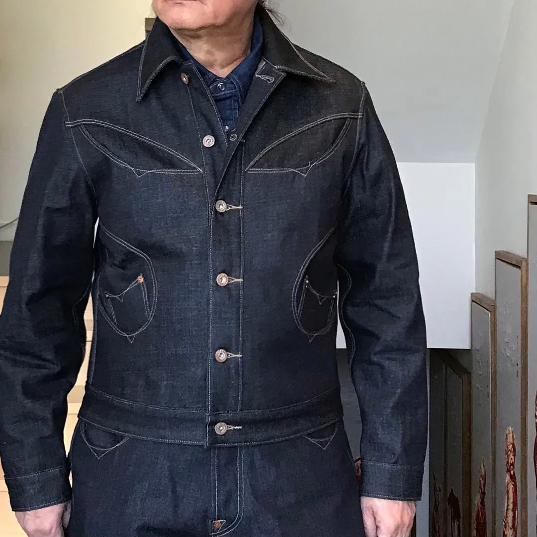DDL 311R-JERICHO OV REGULAR FIT 6 POCKET TYPE 3 CONE MILLS ORGANIC COTTON DENIM JACKET-12.75oz-RAW INDIGO
