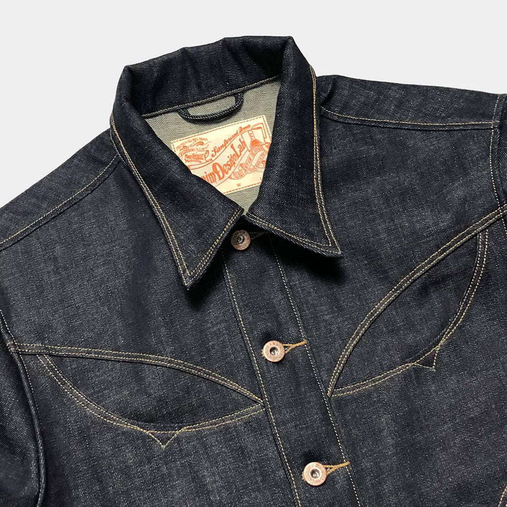 DDL 311R-JERICHO OV REGULAR FIT 6 POCKET TYPE 3 CONE MILLS ORGANIC COTTON DENIM JACKET-12.75oz-RAW INDIGO