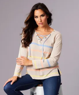 Drawstring V-Neck