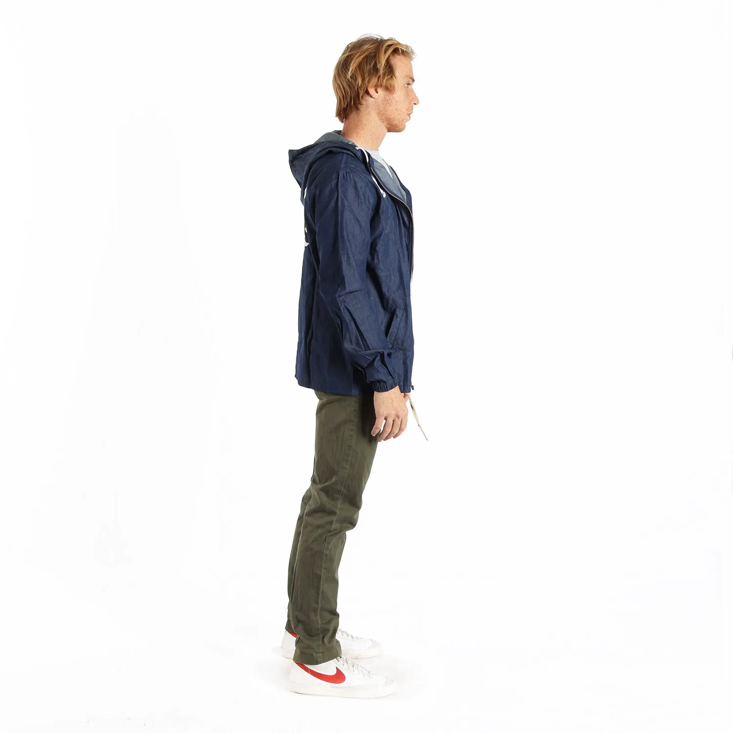 Flower District Light Denim Zip-Up Embroidered Front and Printed Back
