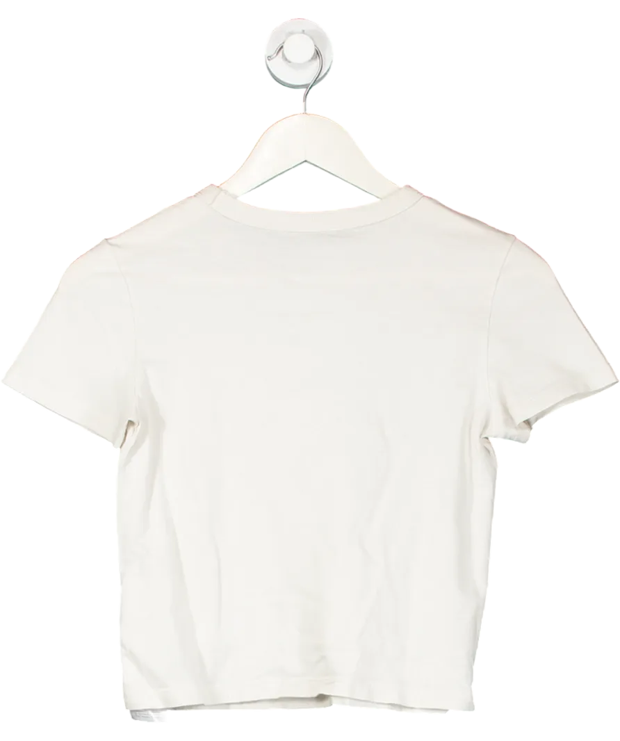 Gucci White Cropped T-shirt With Crystal G Logo UK XS