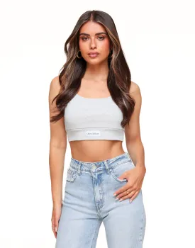 Lichtgrijze Cropped - Top