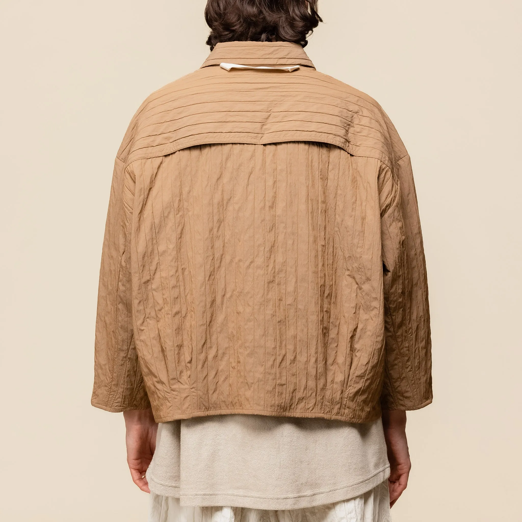 Merely Made - Quilted Cropped Shirt - Sage Brown
