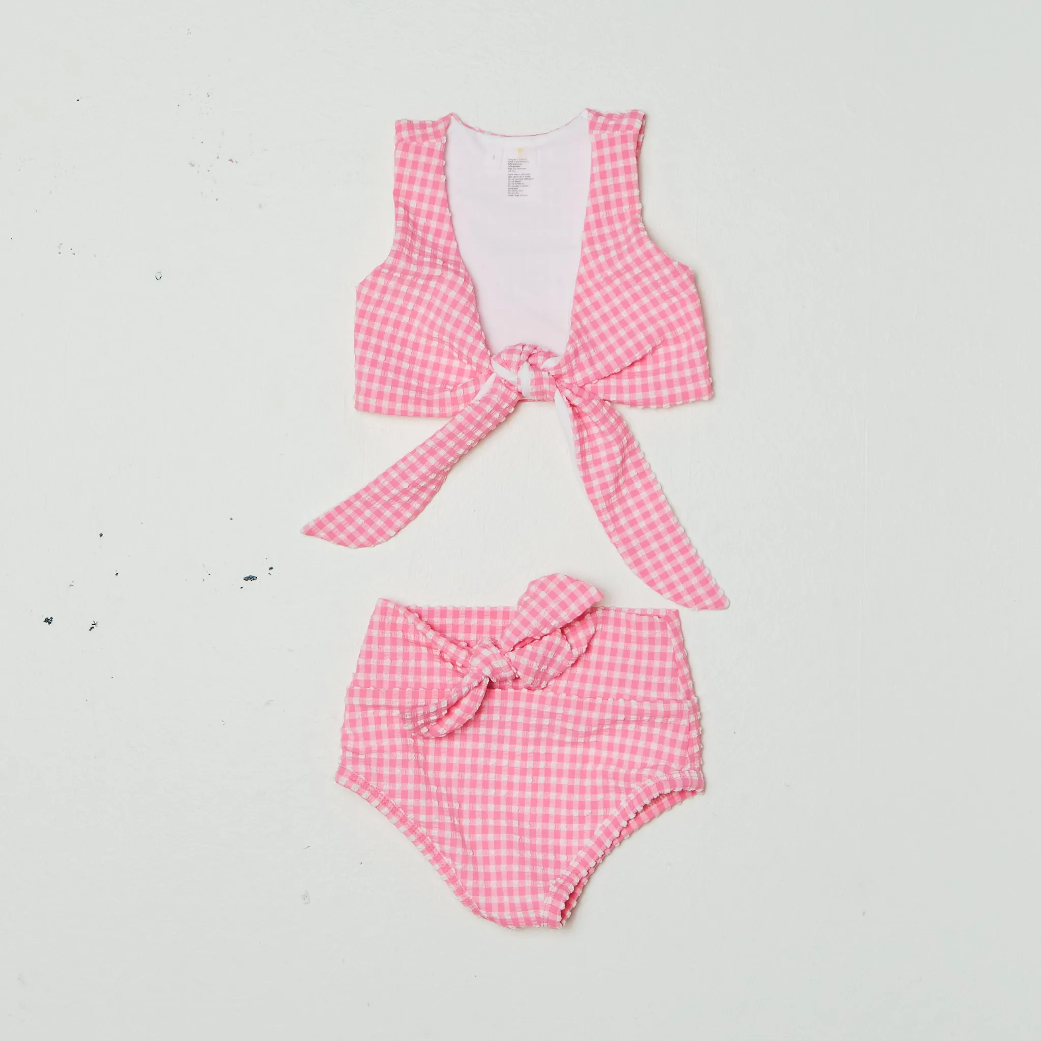Rosie Girls Top in Pink Tourmaline Gingham