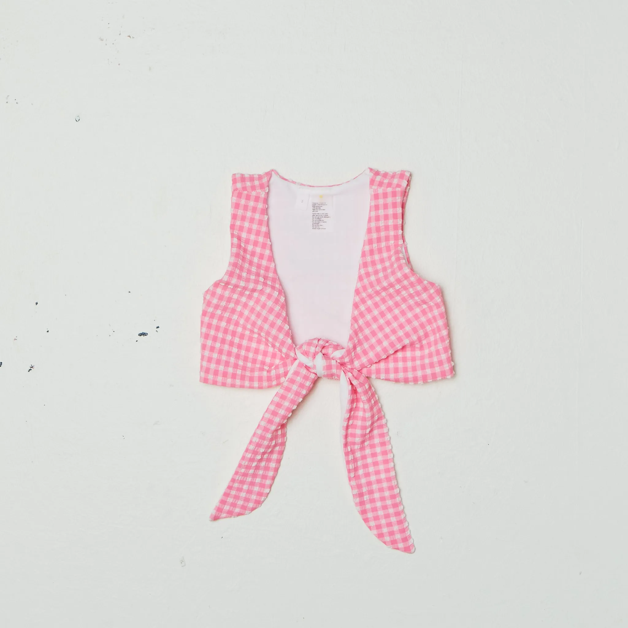 Rosie Girls Top in Pink Tourmaline Gingham