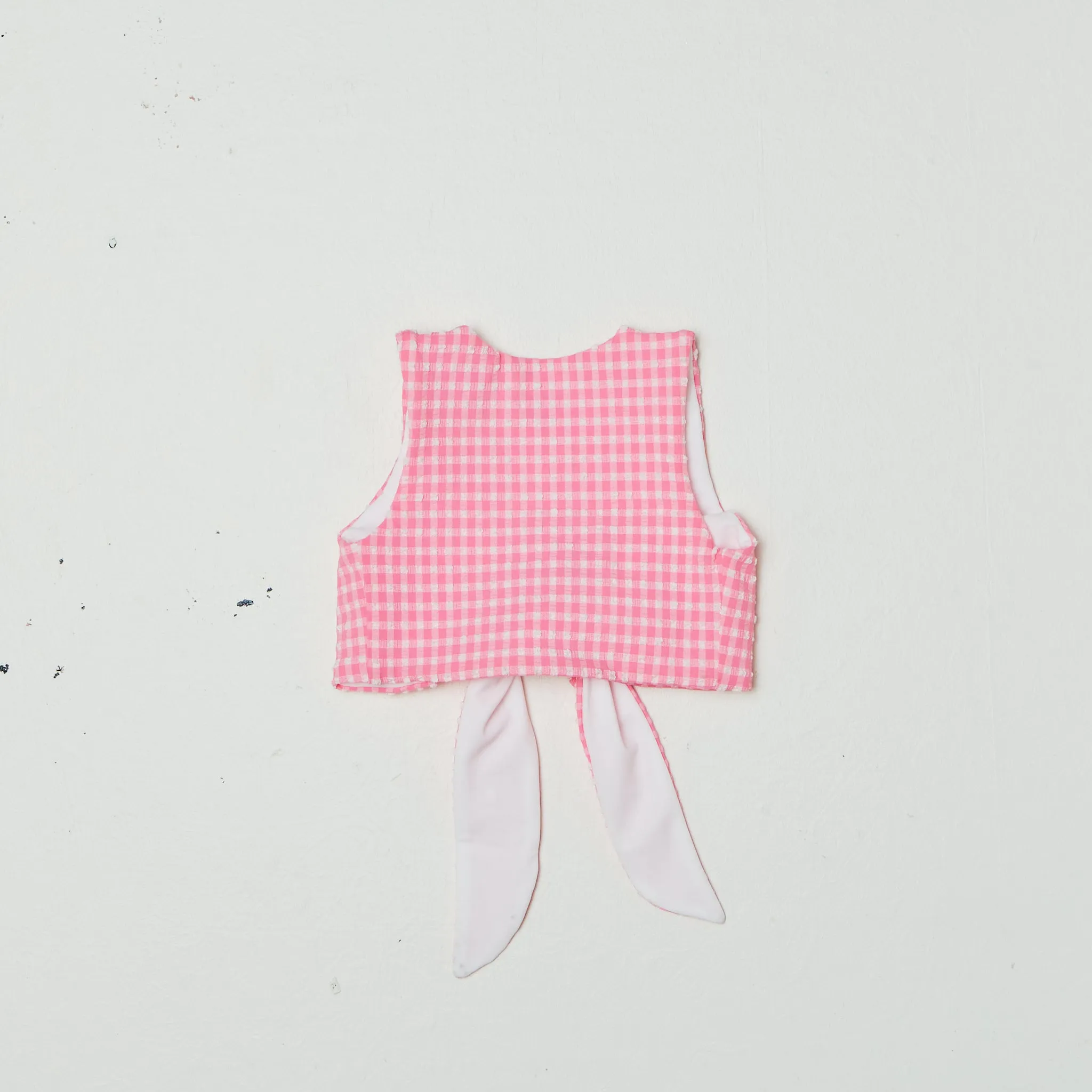 Rosie Girls Top in Pink Tourmaline Gingham