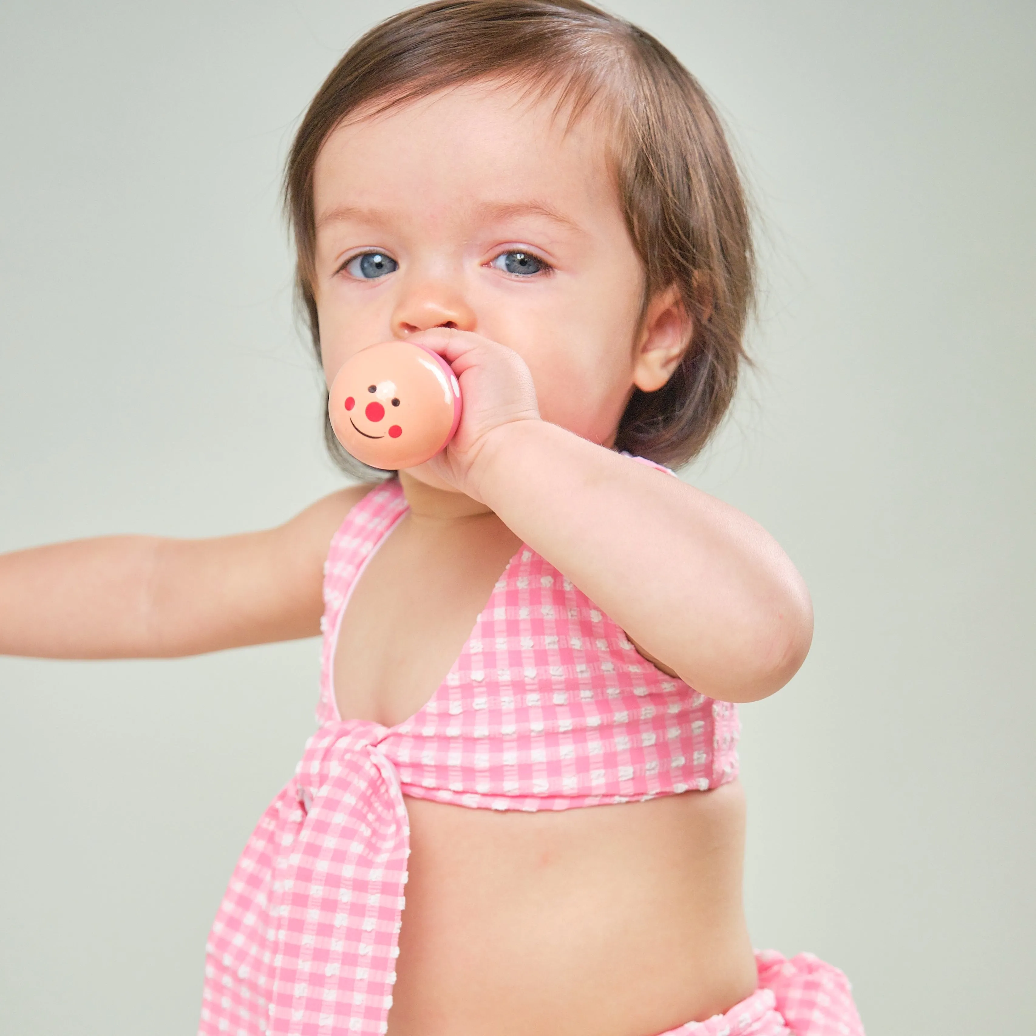 Rosie Girls Top in Pink Tourmaline Gingham