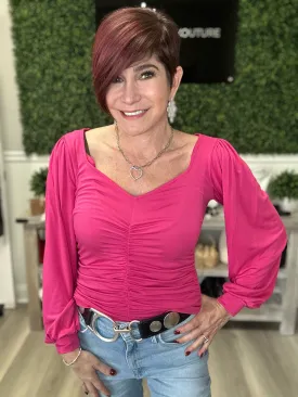 Ruched Front Sweetheart Top