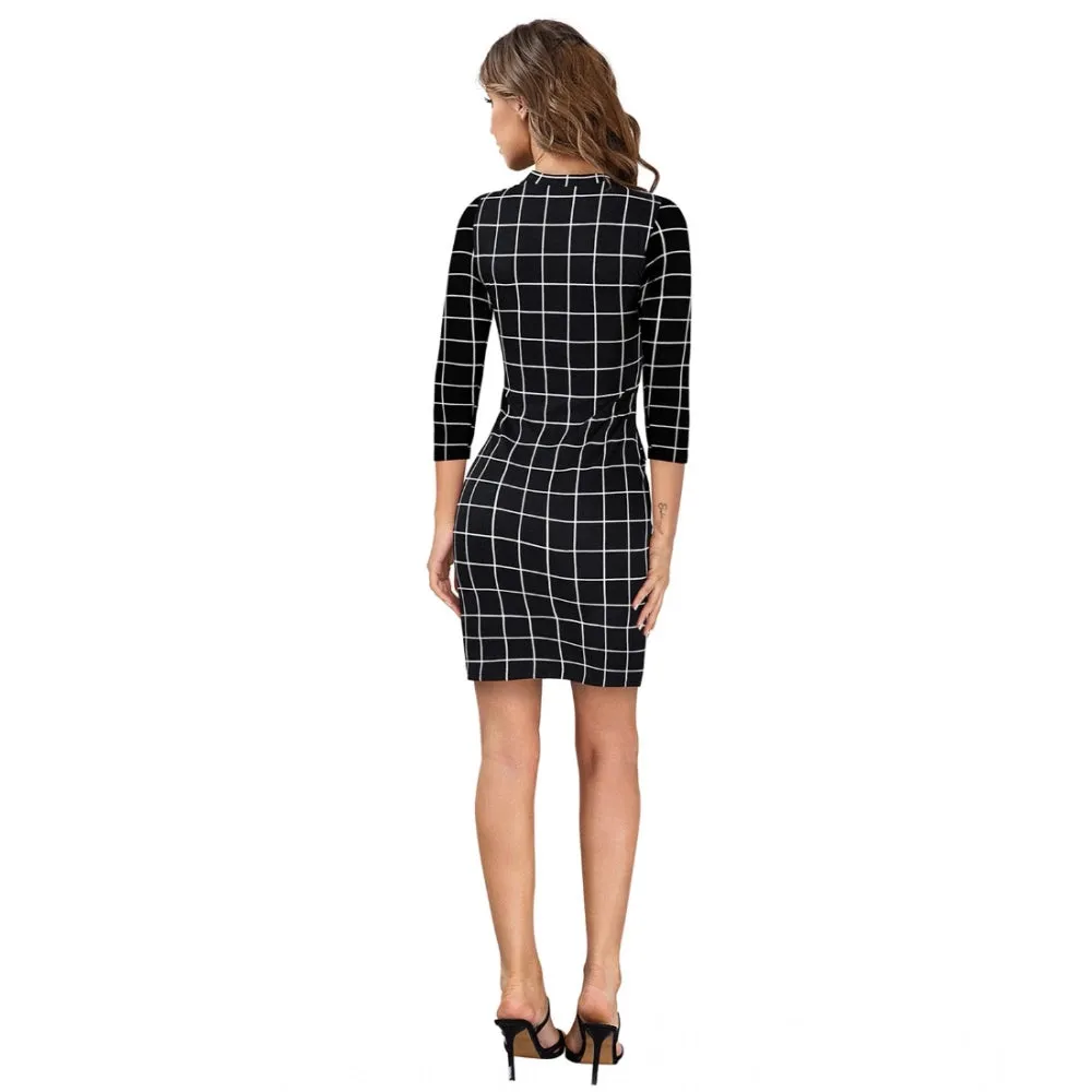 Sassy Women's Polyester Solid High Neck Full Sleeve Dress
