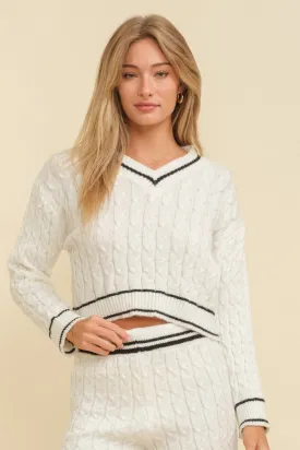 Sharp V-Neck Crop Sweater