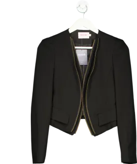 Toki & Nabi Black Zip Detail Cropped Blazer UK S