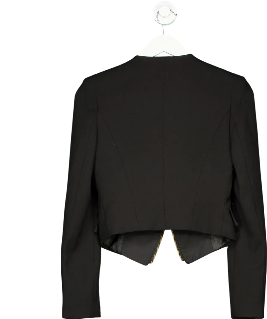 Toki & Nabi Black Zip Detail Cropped Blazer UK S