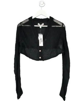 Urban Outfitters Black Sadie Sheer Cropped Cardigan UK S