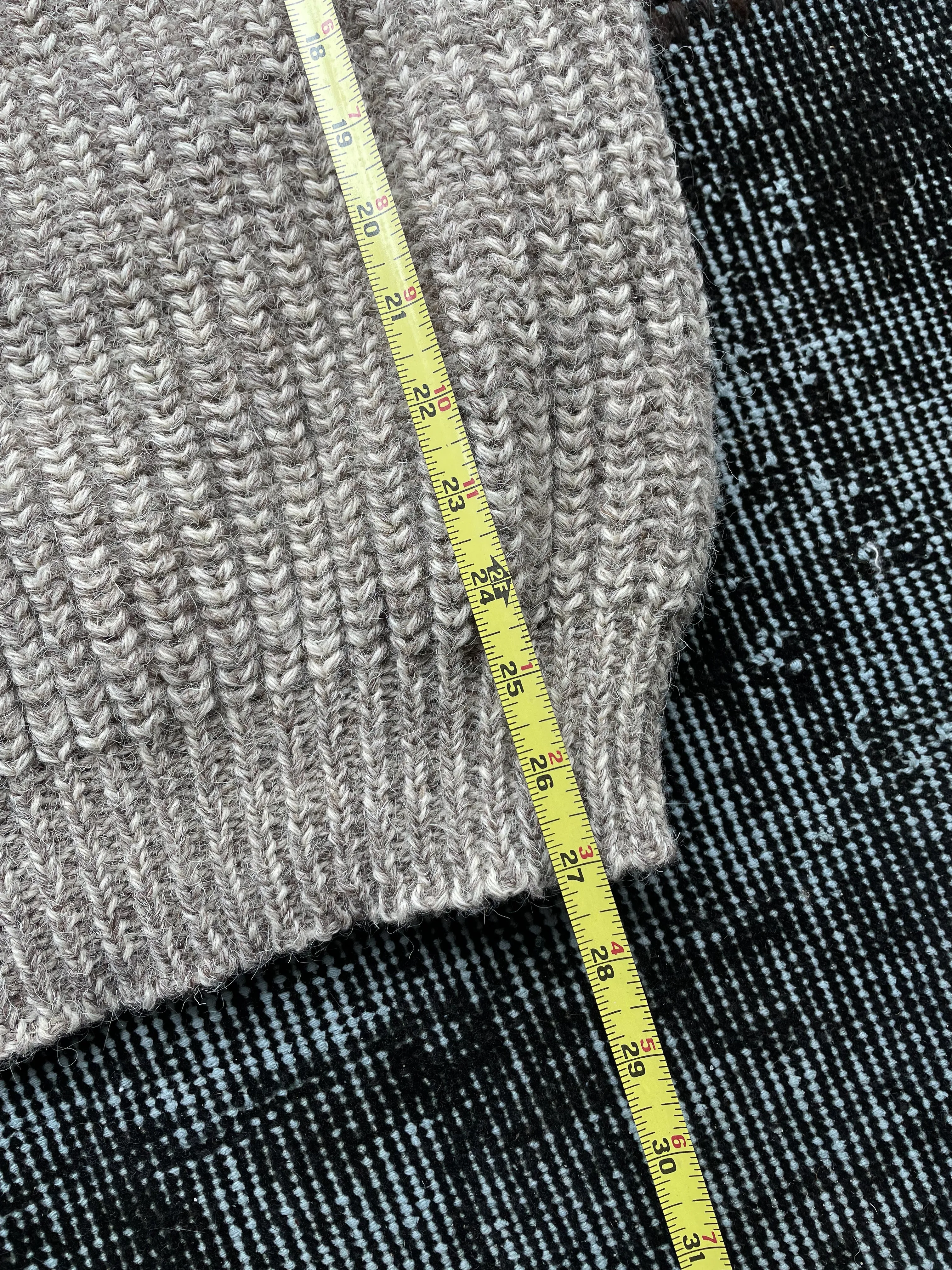 WOOL FISHERMAN SWEATER—GREY [L]