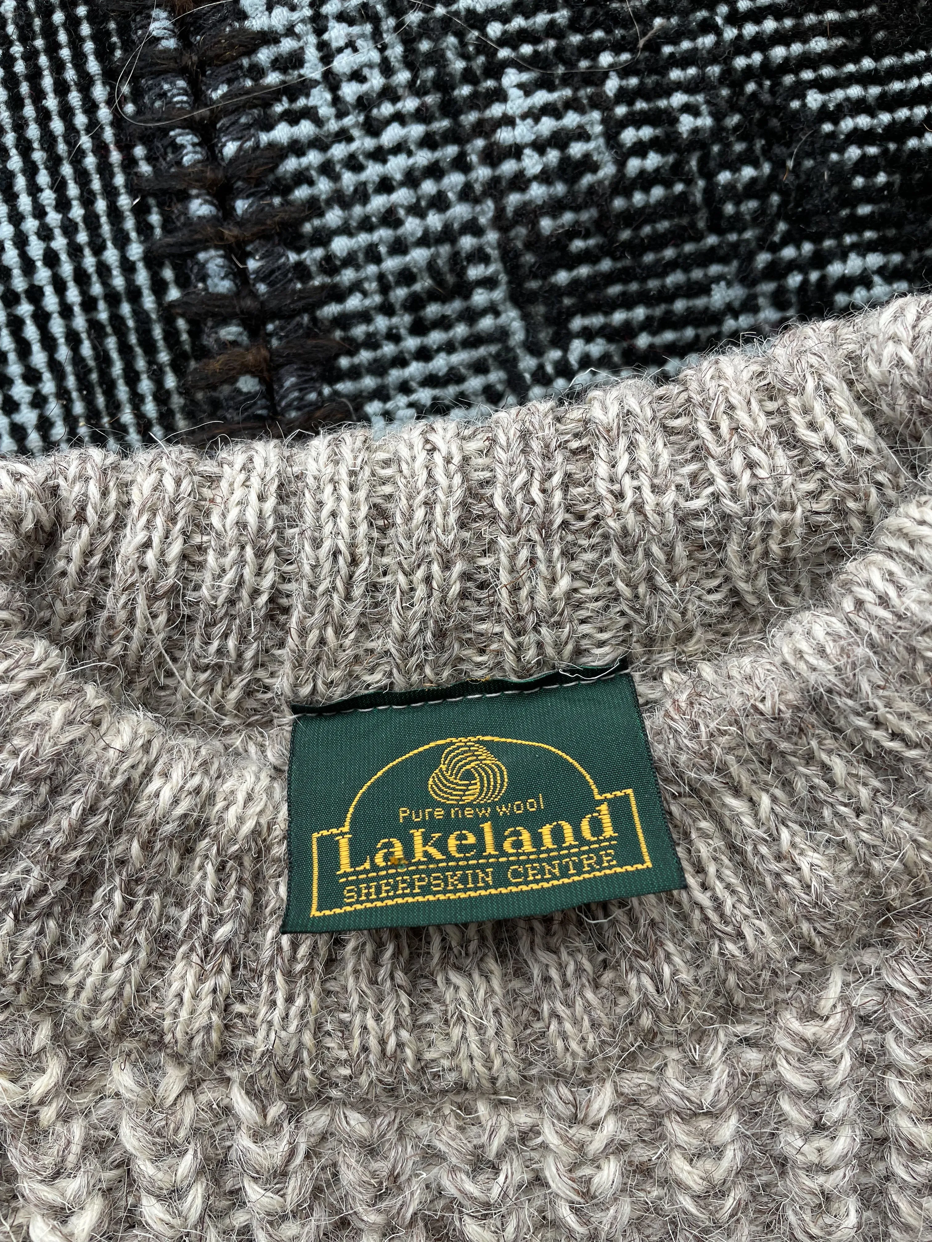 WOOL FISHERMAN SWEATER—GREY [L]